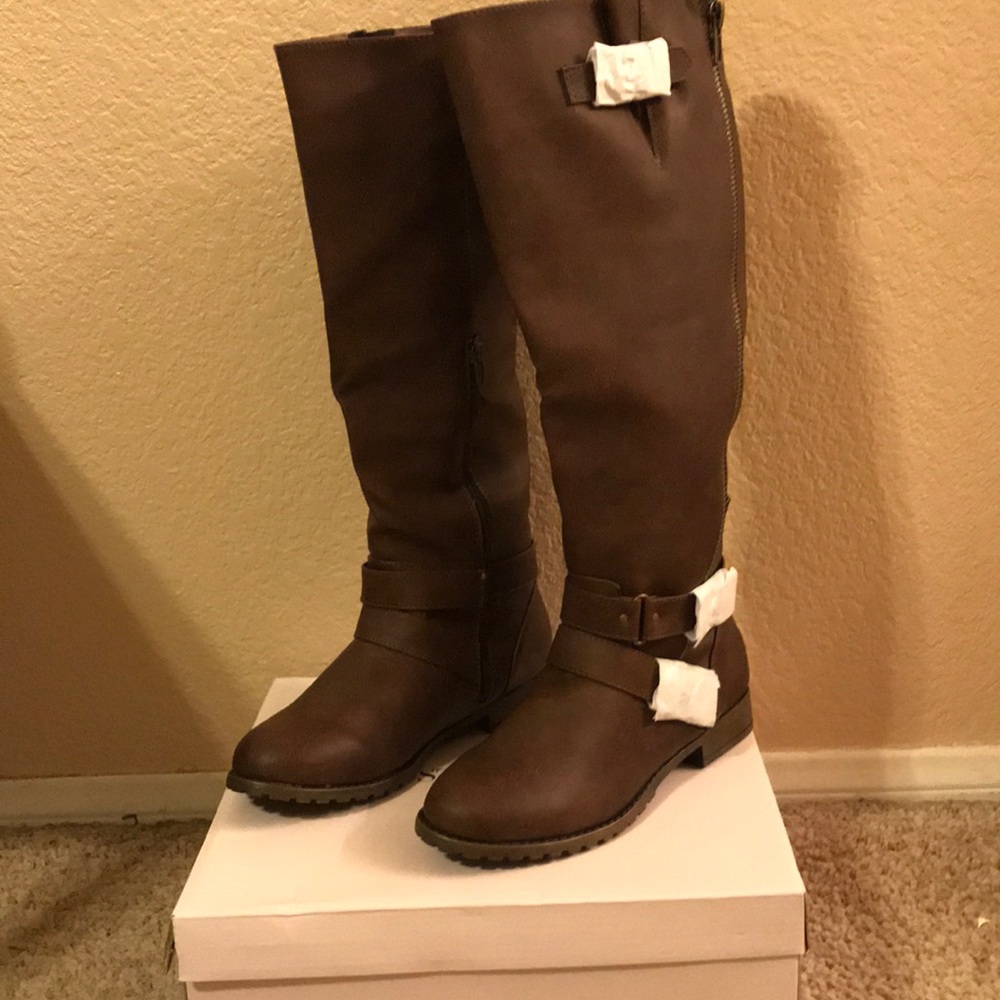 Brown riding boots